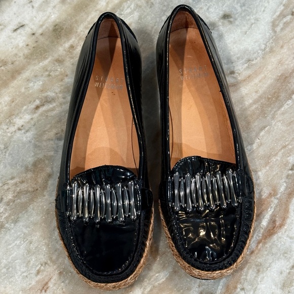 Women’s STUART WEITZMAN black patent leather loafers. Size 6 - Picture 1 of 6